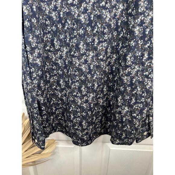 Soft Cloth Floral Pattern Point Collar Shirt Italian Woven Fabric Shirt Size L - Picture 11 of 13
